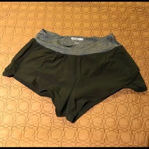 Army green workout shorts